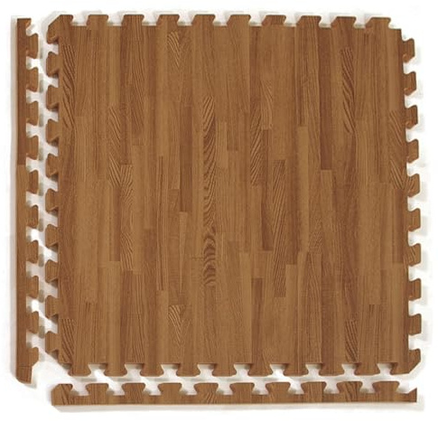 Greatmats Wood Grain Foam Tiles Reversible 1/2 in. x 2x2 Ft. 15 Pack (Dark Wood/Tan)