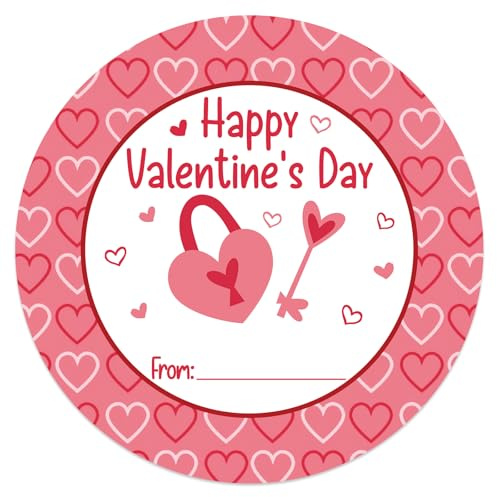 FLYAB 72pcs Happy Valentines Day Stickers - Valentine's Day Stickers Gift Tags 1.5 Valentine Day Labels Present Sticker for Envelope Seals Cards Scrapbooking Valentine Party Favor Decorations