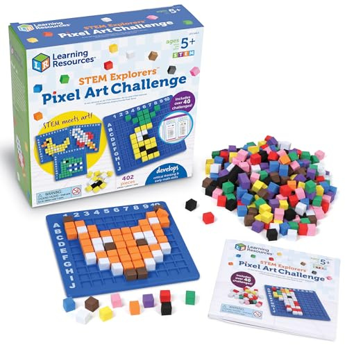 Learning Resources STEM Explorers Pixel Art Challenge, Ages 5+, STEM Toys for Kids, Coding Basics, STEAM Activities, Gifts for Kids