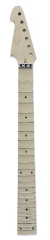 Full scalloped Guitar Neck 24 Fret 24.75inch Maple Fretboard Reverse Electric Guitar neck Locking Nut Dot Inlaid Bolt on Heel Unfinished Replacement