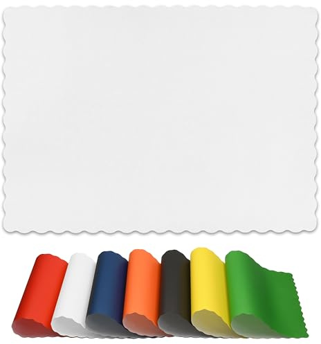 Disposable Paper Placemats – Premium, 100 Pack of White Scalloped Edge Placemats, Perfect Size 10x 14