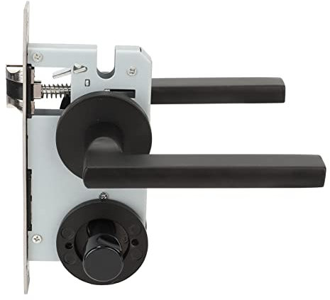 2PCS Keyed Entry Porta Serratura Maniglia, Acciaio inossidabile Keyed Entry Maniglie Prevenzione Impatto Heavy Duty Serratura Leve Maniglia Set Nero Ingresso Porta Maniglia per Cas