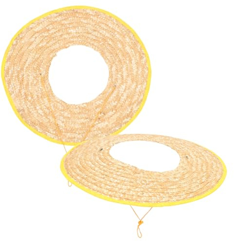 Holibanna 2 Pezzi Del Casco Ventilato Copricapo Da Costruzione Protezione Della Visiera Per Parasole Raffreddamento Ombra Del Collo Del Cappello Duro Uv Paglia Di Grano