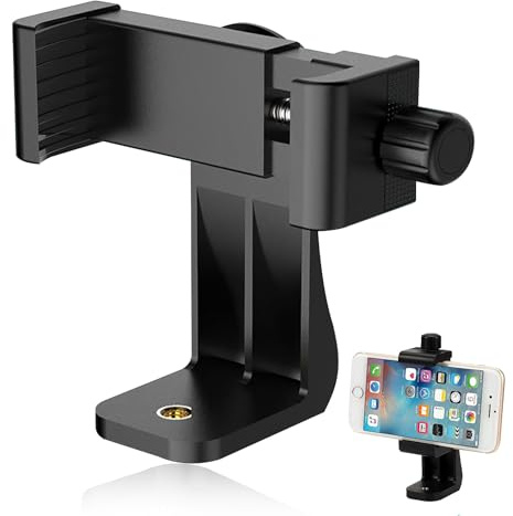 Générique Support Telephone trepied Adaptateur 360 Degrés Universel Portable Smartphone trépied Phone Compatible avec Smartphone Huawei Sam-Sung Galaxy Oneplus Xiaomi Oppo Noir