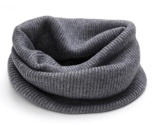 YWTAENOH Bufandas de cachemir para hombres y mujeres, calentador de cuello, bufandas de punto con bucle circular, bufandas gruesas de cuello infinito, gris, Talla única