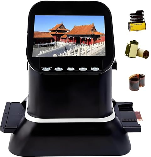 XUXIAO Digital Film Scanner, Scanner per Diapositive LCD da 4,3, High Resolution 120, converte Negativi e Diapositive da 35mm,135,126,127 in JPEG