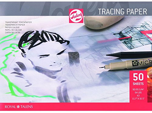 Talens Papier - Hochwertiger Pauspapierblock - A3 42x29.7cm - 90g - 50 Blatt - Ideal für Architekten und Designer