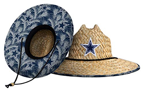 FOCO mens Nfl Team Logo Floral Sun Straw Hat, Team Logo, One Size US
