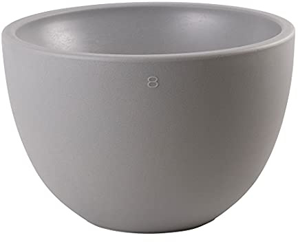 8 seasons Design LED Pflanzkübel 59 x 39cm, Shining Curvy Pot XM (Grau) E27, warmweißes Licht – wetterfest – beleuchteter Blumentopf für außen (Garten, Terrasse, Balkon) und innen