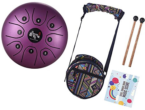 Btuty Steel Pan 5,5 Zoll 8-Ton Tongue Drum C Key Percussion Instrument Handpan Drum mit Drum Mallets Tragetasche