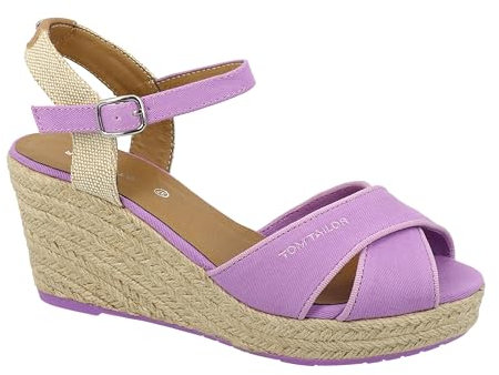 TOM TAILOR Sandaletten für Damen, Farbe:Flieder, Größe:39