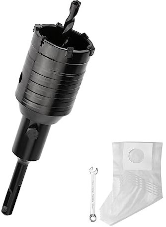 Corona de perforación XXL negra con extensión SDS más milímetro y broca de centrado 4 filos 8 x 110 mm, herramienta de sierra de campana de pared para mampostería y hormigón