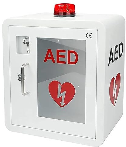 BAIXDM AED-Schrank, Erste-Hilfe-AED-Defibrillator-Wandschrank Mit Schlüssel Und Alarm, Design Mit Abgerundeten Ecken, Für Zuhause, Krankenhaus