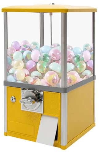 Godisautomat Small Business Gumball Varuautomat Kapselenhet Pris Varuautomat Kommersiell rund kapselmaskin för fest Köpcentrum Supermarket,Yellow