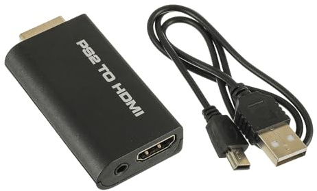 EPLZON PS2 to HDMI Adapter mit 3,5 mm Kopfhörer Audio Buchse, P S 2 Adapter HDMI für HDTV Monitor Kompatibel mit PS 2 Display-Modi