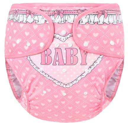 LittleForBig Washable Adjustable Reusable Waterproof Cloth Adult Diaper Wrap Cover - Blushing Baby L