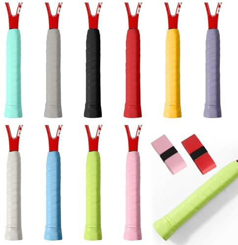 ShiFaKa 10 Pcs Cintas de Agarre de Raquetas, Overgrips Padeles, Cinta de Agarre Antideslizante para Raqueta de Tenis, Bandas Overgrip Tenis para Raqueta de Bádminton Pádeles(Colores)
