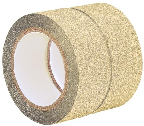 craspire 2 Rouleau de Ruban Adhésif Décoratif Métallique à Paillettes Washi 5.5 Yards X 0.6 Pouces Doré Scintillant Autocollant pour Loisirs Créatifs Scrapbooking Agenda Emballage Cadeau