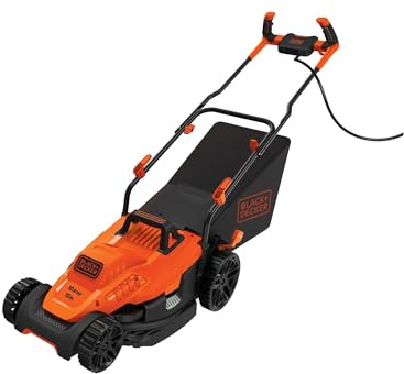 BLACK+DECKER Electric Lawn Mower with Bike Handle, 15-Inch, 10-Amp, Corded (BEMW472BH)