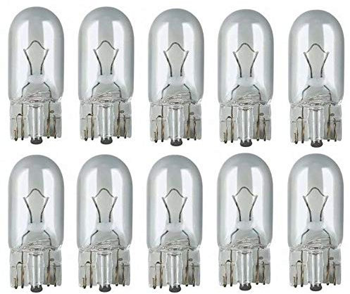 INION 10x Stück W5W T10 12V 5W W2.1x9.5d KFZ Beleuchtung LONGLIFE Glühlampe Glassockellampe Glühbirne Soffitte Autolampen WERKSTATTWARE