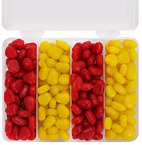 ANCLLO 200 Stück künstliche Mais-Köder, weiche Köder zum Karpfenangeln, schwimmende Köder mit schönem Duft