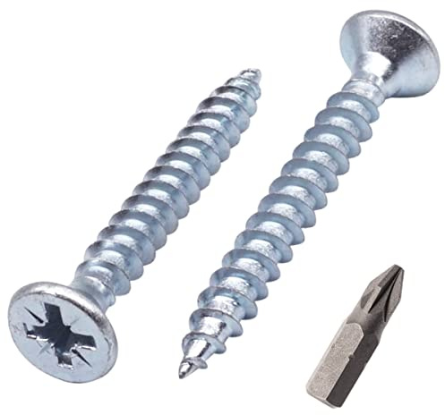 SKIR'CO 100 viti in acciaio zincato 5,0 x 40 mm, testa svasata Pozidriv, viti per truciolare, PZ completamente filettate