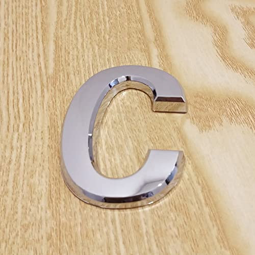Números Placa Casa Autoadhesiva 3D 0-9 Letra A-Z Número Plateado Moderno Puerta Hotel Interior Buzón Dirección Dígitos Pared 3M Etiqueta Adhesiva ABS Espejo Brillante Electrochapado (7CM,C)