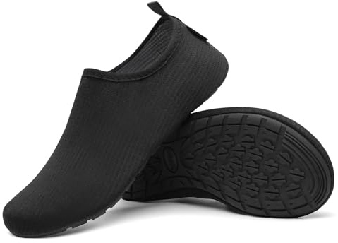 SAGUARO Chaussures Aquatiques Homme Chaussures d'eau Femme Chaussure de Plage Séchage Rapide Chaussures Plongée pour Mer Nautiques Baignade Riviere Noir Fumé GR. 36/37 EU