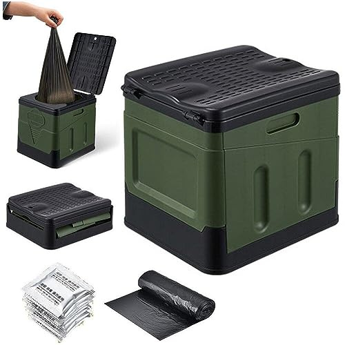 Fopytu Toilette Portatile, Toilette da Campeggio Esterno, Toilette per La Pesca, Bagno in Camper, Secchio da Bagno Pieghevole, Gabinetto Portatile, Gabinetto da Campeggio con Sacchetti da 12 Pezzi