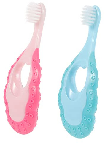 SOLUSTRE Zahnbürsten 2st Babyzahnbürste Massage Manueller Mit Weichen Borsten Tragbare Mundreinigungsbürste Neugeborene Zahnbürste Babyzubehör Kind Plastik Spielzeug Mädchen Reisezahnbürste