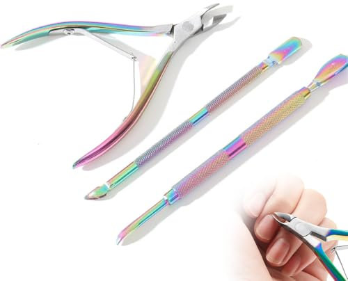 3 Pezzi Tronchesi per Cuticole, Tronchese Unghie Acciaio Inox per Unghie Incarnite Spesse Dure Forbicine per Unghie Incarnite Spesse Dure