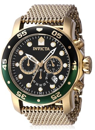 Invicta Pro Diver Orologio da Uomo in acciaio inossidabile con movimento Quarzo - 48mm, Oro/Verde/Nero