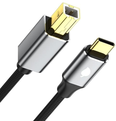 KEXIAO Cavo per stampante di tipo C, da USB C a USB B maschio, ad alta velocità, per stampanti, scanner e dispositivi controller