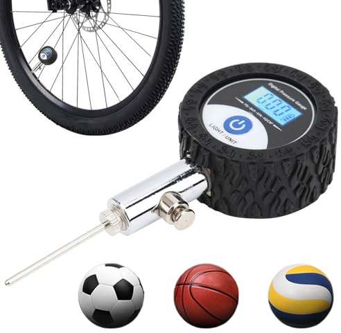 Zasdvn Pompa Per Palloni Con Manometro | Portatile Con Display Digitale Per Gonfiaggio Bici - Preciso Per Meccanici Pneumatici Pallavolo Basket Bici Esterno Casa Calcio