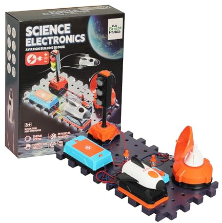 Bright Panda Electric Circuit Kits for Children, Educational Space Toys STEM Toys with 100+ Science Experiments for Kids, Build Your Own Science Kit (Starter Set (Traffic Light/Radar/Spaceship))