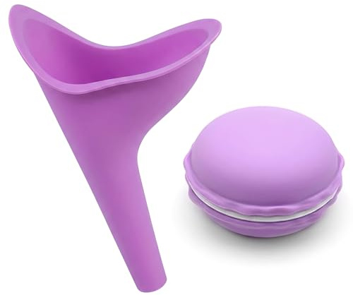 1 pièce Urinoir pour femmes, pisse debout femme, urinoir pliable pour femmes, pipi debout, entonnoir à urine réutilisable pour femmes, pot de maternité debout, portable avec étui de rangement (Violet)