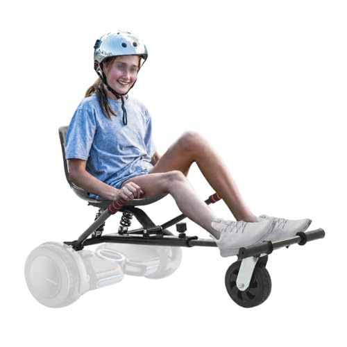 Hoverboard säte för 16,5–10 cm balanskoter, hoverboard med säte för barn och vuxna, driftskoter med justerbar längd, elektrisk gokart och govagn drift kart tillbehör upp till 100 kg
