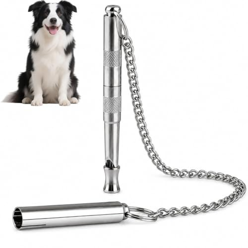 Silent Dog Whistle, Adjustment-Free Dog Training Whistle for Obedience, Ultrasonic Copper Core Distance Dogs Whistles with Stainless Steel, Effective Dog Whistles for Recall and Behaviour Training