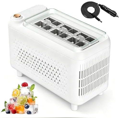 Mini ismaskin, 500 ml bärbar isbitsmaskin med 12 isbitar i 20 mm tjock och isbildande spak, gör-det-själv automatisk islåda, för hem, kontor, camping och bil