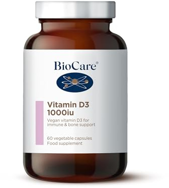 BioCare Vitamin D3 1000iu - Vegan Vitamin D for Immune, Bone, Muscle and Teeth Support - 60 Capsules
