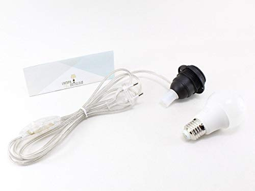 Adattatore Portalampada E27 per Bottiglia Lampada di Vino, Champagne, Spumante con filo e interruttore trasparente - Lampada Led Inclusa