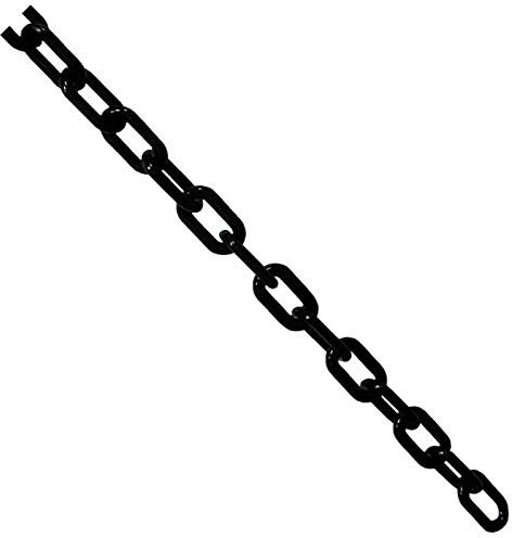 6 mm x 5 m, cadena de plástico, barrera de espacio de estacionamiento, barrera de advertencia de carretera, varios colores para el hogar, jardín, almacén, tráfico, negro