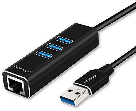 hanmir 3-Port USB 3.0 Hub USB to Ethernet Adapter Ethernet Adapter for Laptop Mac OSX 10.6/10.7/10.8/10.9 Above