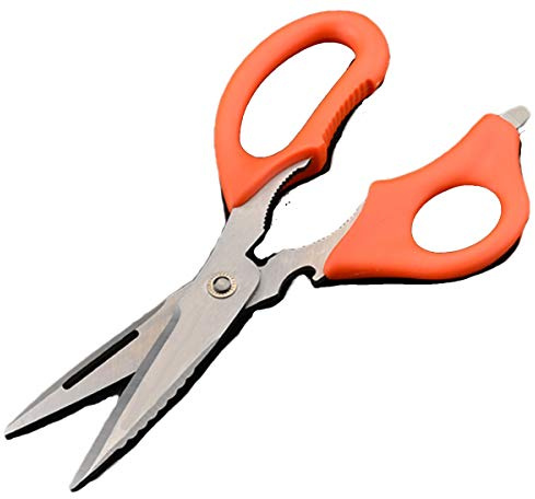 Edward Tools CleanCut All Purpose Shears 9” - Stainless Steel Kitchen Scissors for Poultry, Meat, Herbs, Utility - Dishwasher Safe - Heavy Duty Sharp Blade Cuts Wire, cable, rope (1)