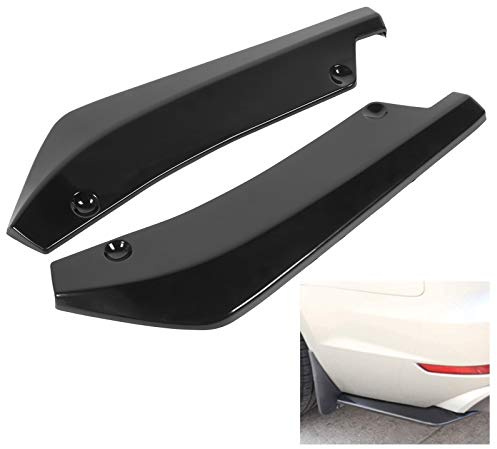 2 uds difusor de labios de parachoques trasero Universal parachoques trasero de coche alerón de labios Protector antiarañazos negro brillante