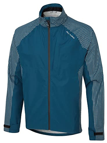 Altura Mens Waterproof Jacket - Lightweight Rain Coat with Adjustable Hood and Reflective Details, Outdoor Waterproof Jacket for Hiking and Running, Windbreaker Blue Jackets, Reflective Sleeve | XL