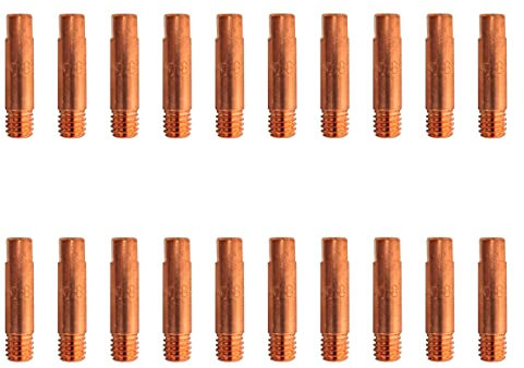ELCAN 20 Puntas de contacto de cobre M6x25x5.8mm para antorcha 15ak de 0.6/0.8/1.0. Consumibles y accesorios pistola soldar. Boquillas para torcha soldadura hilo mig mag de 0,8mm
