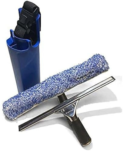 Bayersan Window Cleaning Tools | Shower Squeegee | Bucket On Belt | Microfiber Washer | Window Wiper | Professional | Cleaning Equipment (10 Squeegee + 10 Washer Set + Bucket)