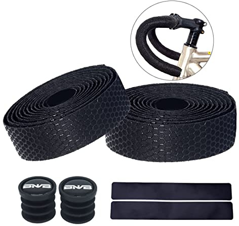 PLATTBK Road Bike Handlebar Tapes Breathable Non-Slip Shock-Absorbent Bicycle Bar Tape,Black