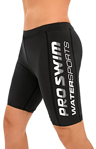 Veranobreeze Maillot de Bain pour Homme Jammer Natation Compétition Pantalon Endurance Long Racing Training Maillot de Bain (Blanc, L)